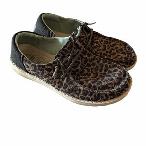 Hey Dude comfy Leopard Print Casual Loafers